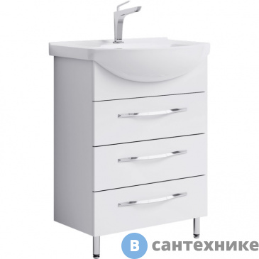 картинка Тумба под раковину Aqwella ALLEGRO 65,5 Agr.01.06/3 (напольная, белый)