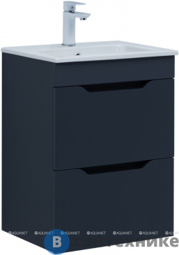 картинка Тумба под раковину Aquanet Практика 50 маренго (2 ящика) (330456)