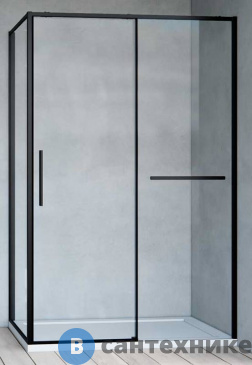 картинка Душевой уголок Vincea Slim Soft VSR-1SS8012CLB, 1200*800, черный, стекло прозрачное, без поддона