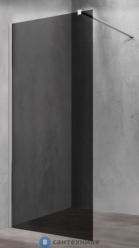 Душевая перегородка Vincea Walk-In VSW-1H110CG, 1100*2000, хром, стекло тонированное