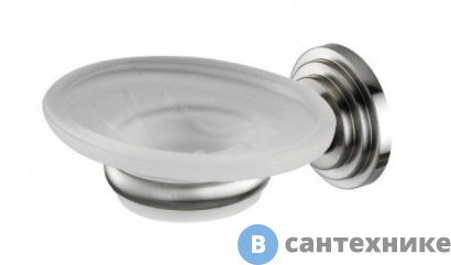 картинка Мыльница WasserKRAFT Ammer K-7029 стеклянная металл, покрытие "матовый хром",  матовое стекло