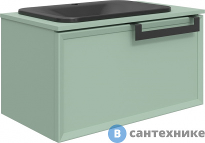 картинка Тумба с раковиной Belinza Enrika 85 зеленая (572964)