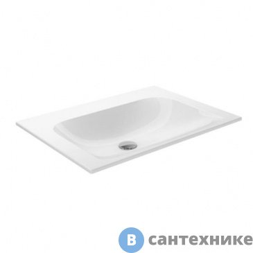 картинка Умывальник Keuco PLAN керамический, без отверстия под смеситель, 655x17x494 мм, белый (32950316500)