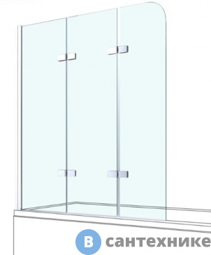 картинка Душевая шторка Berges СITY 2.0 800x1400 прозрачное стекло, 5 мм, профиль хром (062012)