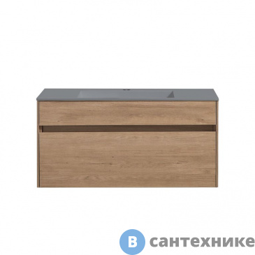 картинка Тумба под раковину Vincea Chiara 1000 подвесная, 1 выкатной ящик soft-close, N.Oak (VMC-2C100NO)