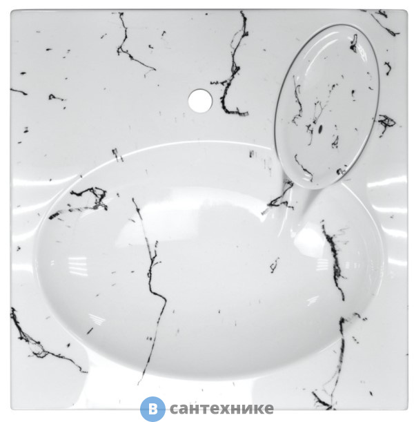 Раковина AZARIO Carmen (605*602*85) белый мрамор+ сифон (CS00078503)