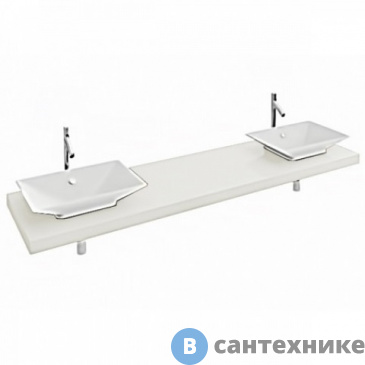 картинка Столешница Jacob Delafon PARALLEL EB55-2000-N18  2000 мм c 2 отв. для умывальников /200х52х6/ (белый блестящий ламинат)