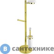 Стойка Cezares OLIMP-WCS-03/24-Sw напольная c держателем туалетной бумаги, щёткой для унитаза и держателем для освежителя воздуха, Swarovski