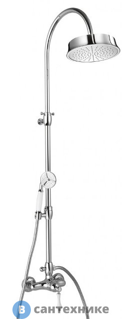 Душевая стойка Cezares MARGOT-CD-01-Bi хром, ручка белая