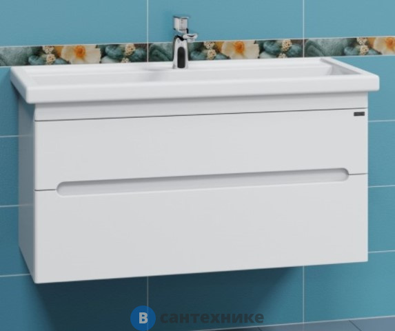 Тумба под раковину СанТа Лондон-100 2 ящ, подвес. (под ум. Фостер 100) (224040)