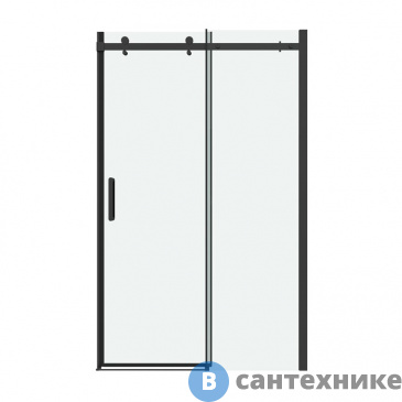 картинка Дверь в нишу Grossman Classic 100.K33.04.130.21.00 (130*195) черный матовый, стекло прозрачное