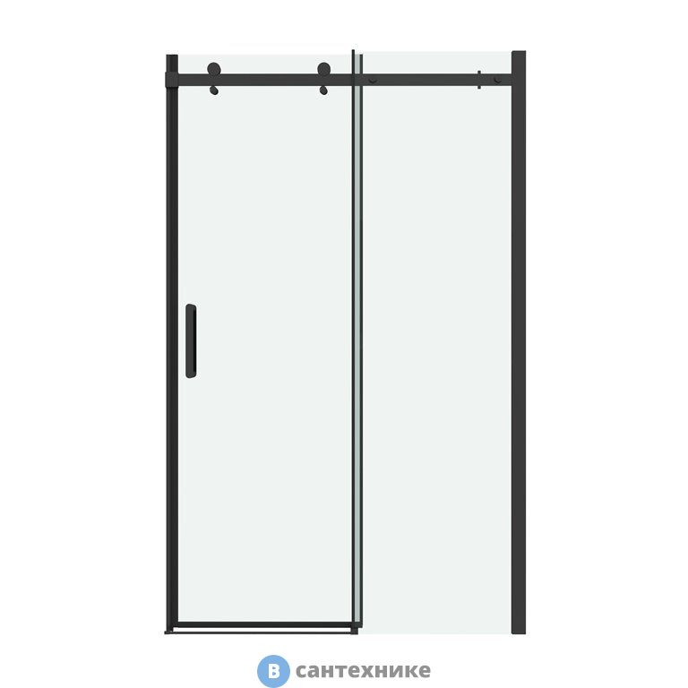 Дверь в нишу Grossman Classic 100.K33.04.130.21.00 (130*195) черный матовый, стекло прозрачное