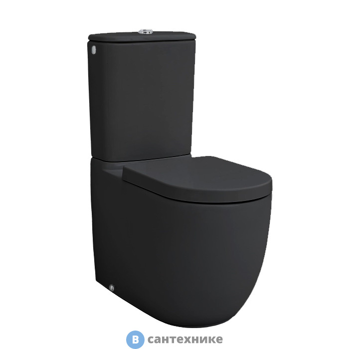 Унитаз без бачка Artceram FILE 2.0 67х37хн42см, слив универсальный, с крепежом, чёрный матовый (FLV003 17 00), без сиденья