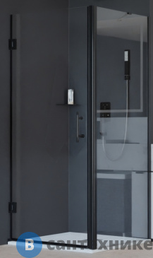 картинка Душевой уголок RGW HO-045-B (HO-011B + Z-050-2B + держ) чёрный/Прозрачное/8 мм 60* 80*195 (350604568-014), без поддона