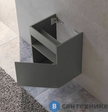 картинка Тумба под раковину Keuco STAGELINE 1 дв., петли R, без подсв., 460x625x380 мм, к/ф: инокс (32822290002)