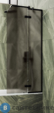 картинка Шторка для ванны поворотная с добором MaybahGlass 1400*690 Стекло 6 мм Бронза матовая (MGV-658-6)