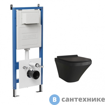картинка Комплект 3 в 1: Grossman инсталляция 900.K31.01.000+клавиша 700.K31.01.310.310 золото матов+унитаз GR-4440BMS