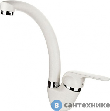 картинка Смеситель Granula 2024 арктик (белый) для кухни
