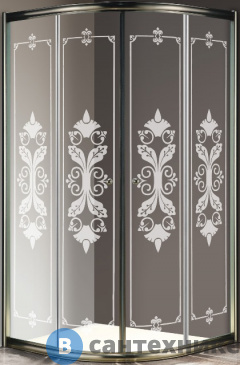 картинка Душевой уголок Cezares GIUBILEO-R-2-100-SCORREVOLE-CP-Br (1000x1000x1950) без поддона