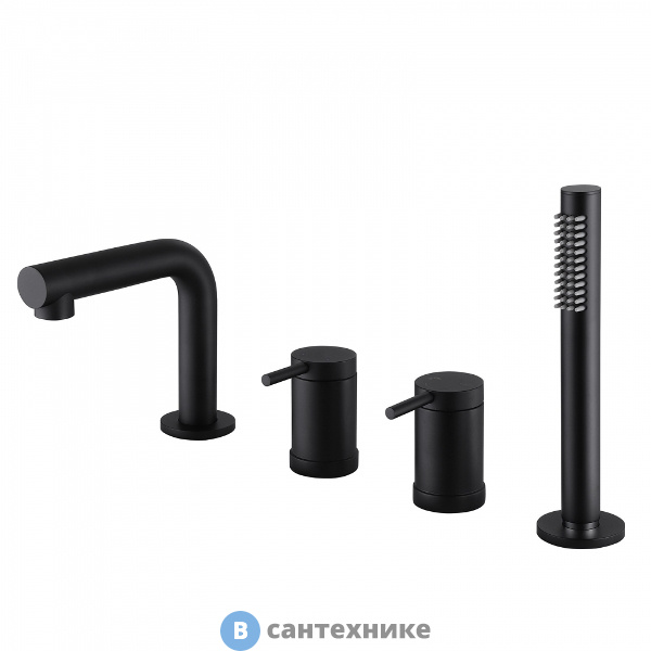 Смеситель ABBER Emotion AF8813B на борт ванны, чёрный матовый