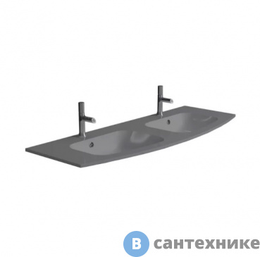 картинка Раковина Jacob Delafon Nona EB1887RU-DE4 стеклянная, матовый серый, 140 см