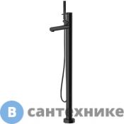 Смеситель Gattoni CIRCLE ONE для ванны напольный 1090 мм, с ручной лейкой, излив 224 мм, NERO OPACO (9008/90NO)
