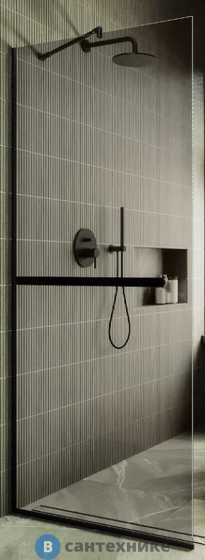 Душевая перегородка в профиле MaybahGlass 1950*790 Стекло 8 мм Бронза +Полотенцесушитель (MGD-727-6у)