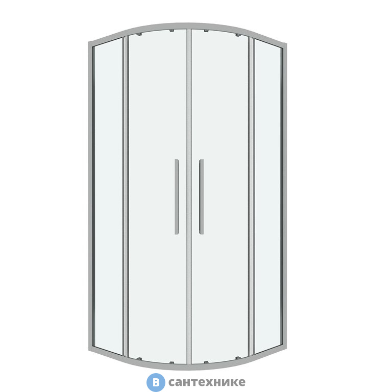 Душевое ограждение Grossman Cosmo 301.K33.02.9090.10.00 (90*90*195) полукруг, раздвижн, хром, стекло прозрачное, без поддона