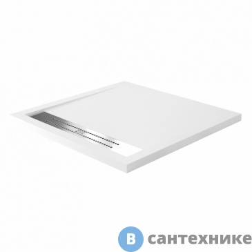 картинка Душевой поддон WasserKRAFT Mindel 85T03 900*900*40, искусственный камень, белый матовый, без сифона