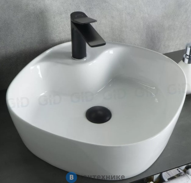 Раковина накладная GID-ceramic N9442 белый (440х440х140)