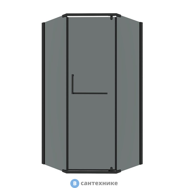 Душевое ограждение Grossman Pragma 302.K33.03.9090.21.10 (90*90*195) трапеция, распашн, черн. матов, стекло тонирова, без поддона