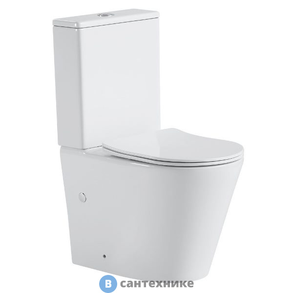 Унитаз-компакт Black&White W-7793 P-trap / Geberit/ Rimless / anti-dirt (610x360x850)