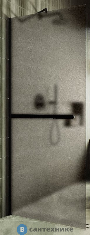 Душевая перегородка в профиле MaybahGlass 1950*790 Стекло 8 мм Бронза матовая +Полотенцесушитель (MGD-728-6ш)