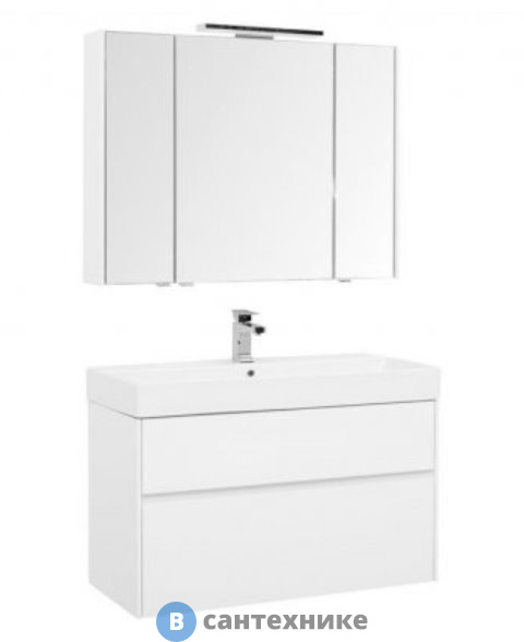 Комплект мебели Aquanet Бруклин 100 белый глянец (207800)