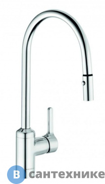 картинка Однорычажный смеситель Kludi BINGO STAR 428520578 для кухни DN 15, с выдвижным поворотным изливом