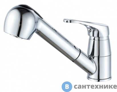 картинка Смеситель Maxonor MN6013 для кухни с выдвигающейся лейкой хром