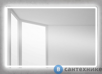 картинка Зеркало BelBagno SPC-MAR-1000-600-LED-BTN с встроенным светильником и кнопочным выключателем 1000x30x600