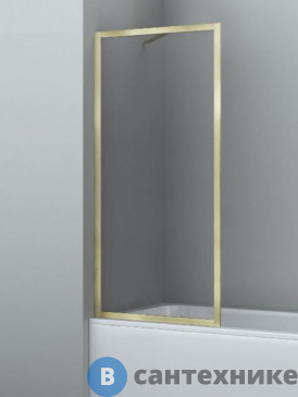 картинка Шторка для ванны WasserKRAFT Abens 20W01-80 Brushed gold Fixed