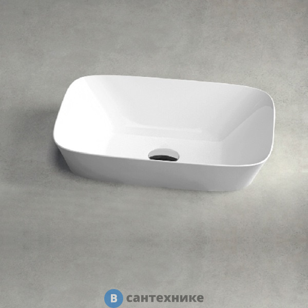 Раковина AZZURRA PRUA накладная 50х40хн15см без отв. под смеситель, белый (PRLN05040000BI/(PRU50/IN bi)*0)