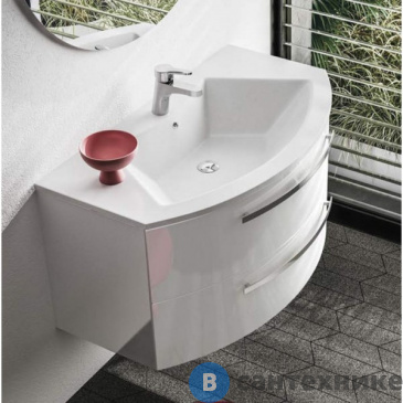 картинка Тумба под раковину CERASA Cartabianca 95х48х36 см, 2 ящика, Bianco Lucido (CBL4308995P4 Bianco Lucido)