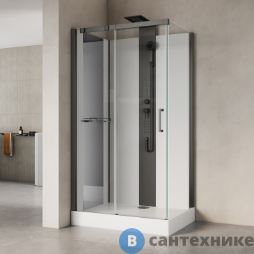 картинка Душевая кабина Black&White G8708-02 GM / Brush Gunmetal (800х1100х2170)