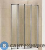 Шторка на ванну Radomir стеклянная складная (4 секции, прозрачная, профиль хром) (1-08-2-0-0-1130)