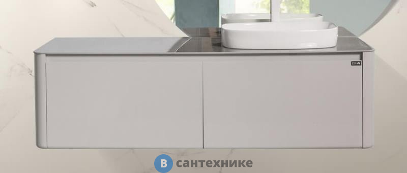 Тумба с раковиной Black&White U915.1400R Blum металлический ящик (1400x545x400)