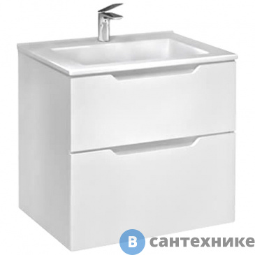 картинка Тумба под раковину Jorno Slide 65 подвесная белая (Sli.01.65/P/W)