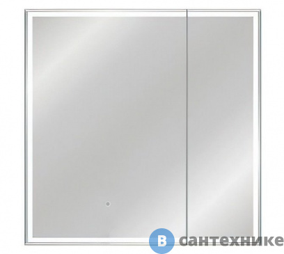 картинка Зеркало-шкаф Style line КВАРТЕТ 80*80 с подсветкой, сенсор на зеркале (2000949237282)