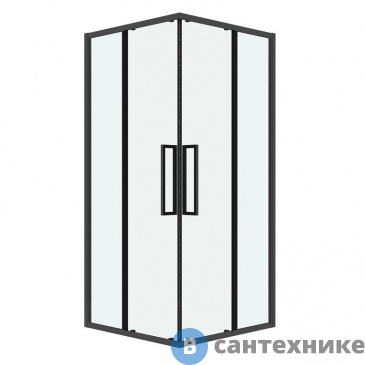 картинка Душевое ограждение Grossman 300.K33.02.9090.42.00 Cosmo (90*90*195) квадрат, раздвижн, графит сатин, стекло прозрачн, без поддона