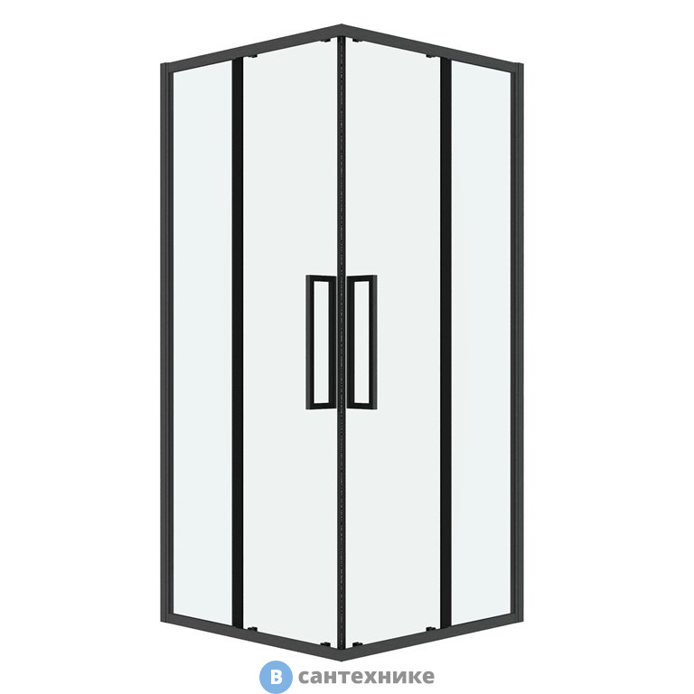 Душевое ограждение Grossman 300.K33.02.9090.42.00 Cosmo (90*90*195) квадрат, раздвижн, графит сатин, стекло прозрачн, без поддона