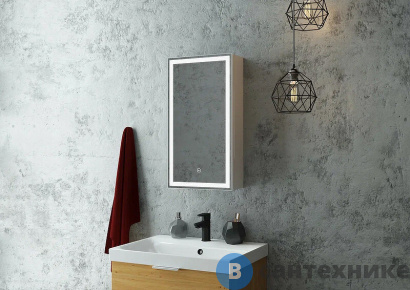 картинка Зеркало-шкаф Континент ALLURE, White 350х650 правый (МВК056)