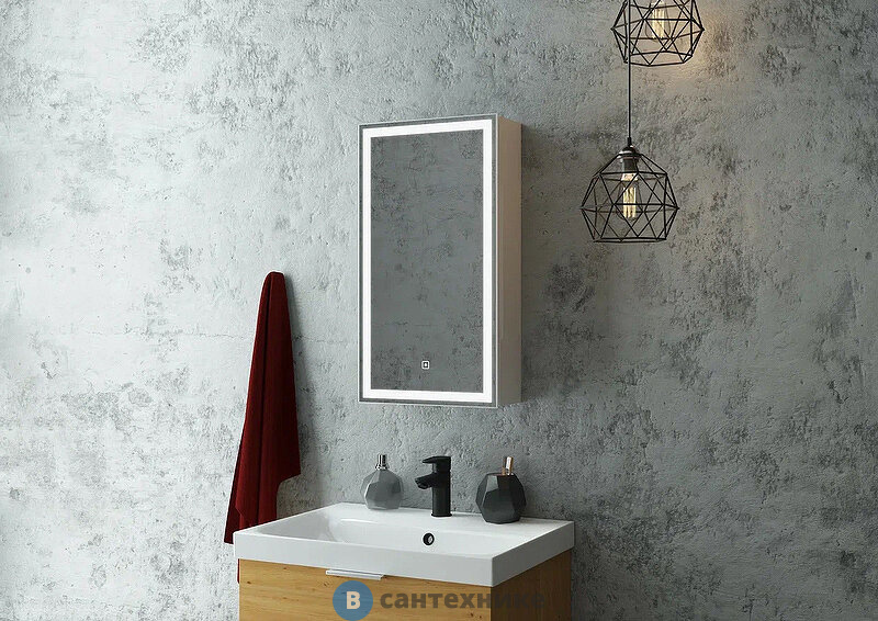 Зеркало-шкаф Континент ALLURE, White 350х650 правый (МВК056)