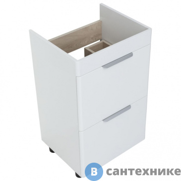 картинка Тумба под раковину Aquanet Ирис new 50 белый глянец (2 ящика) (310151)